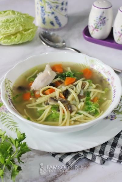 Суп из пекинской капусты с курицей