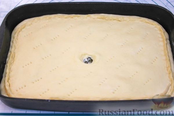Пирог со щавелем на сдобном дрожжевом тесте